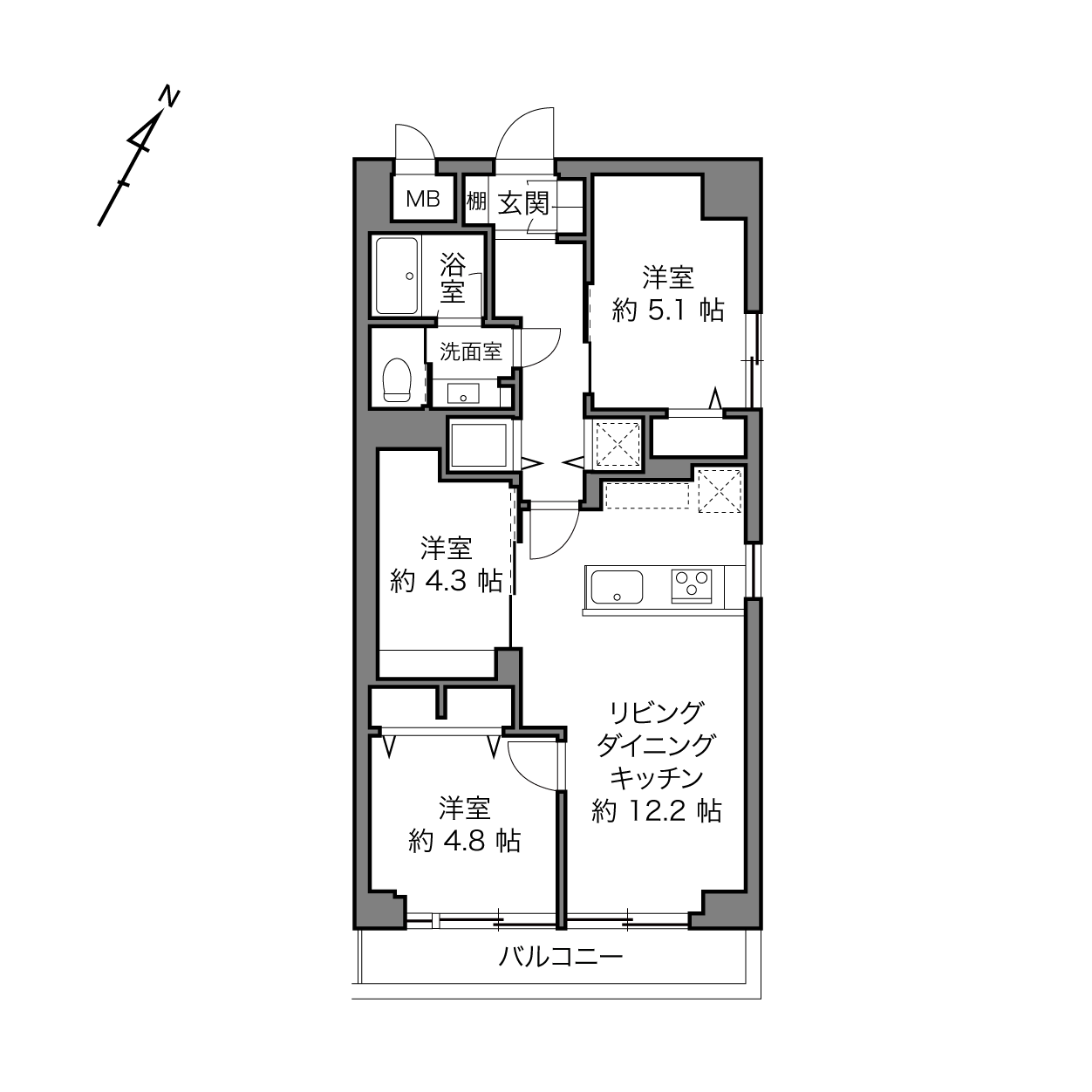ライオンズマンション川崎第5の間取り画像
