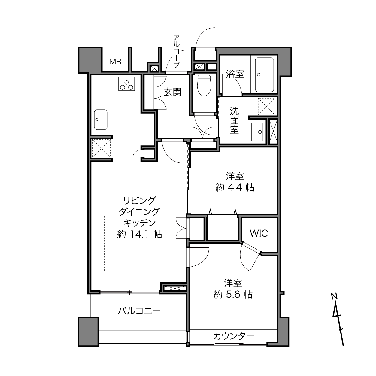 上野駅 / 2LDK / 60.05㎡