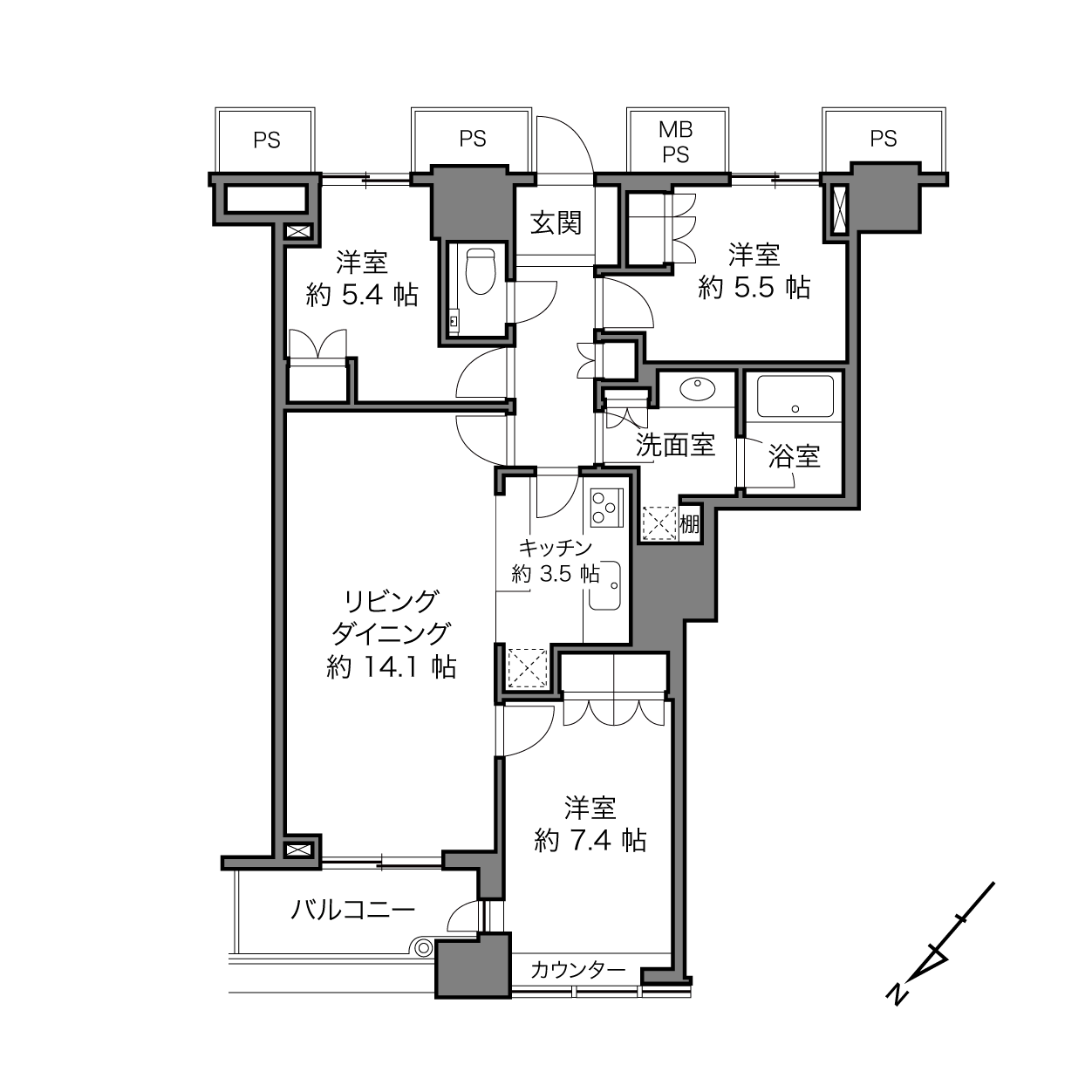ザ東京タワーズ(シータワー)の間取り画像