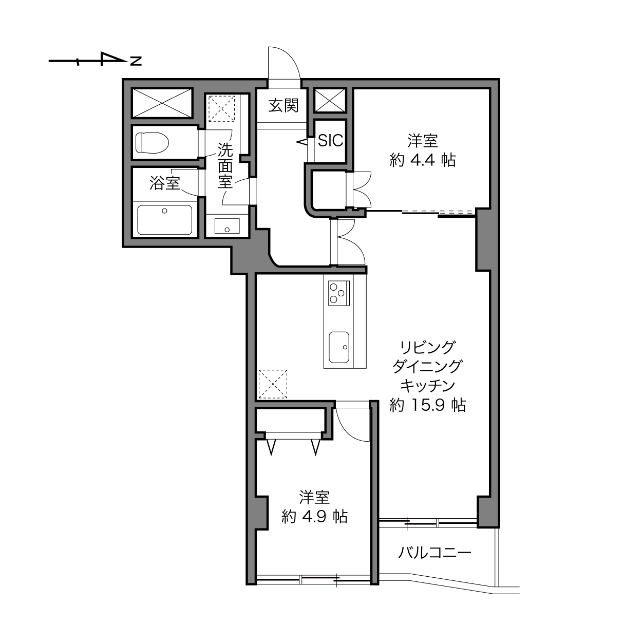 ドミール五番町の間取り画像