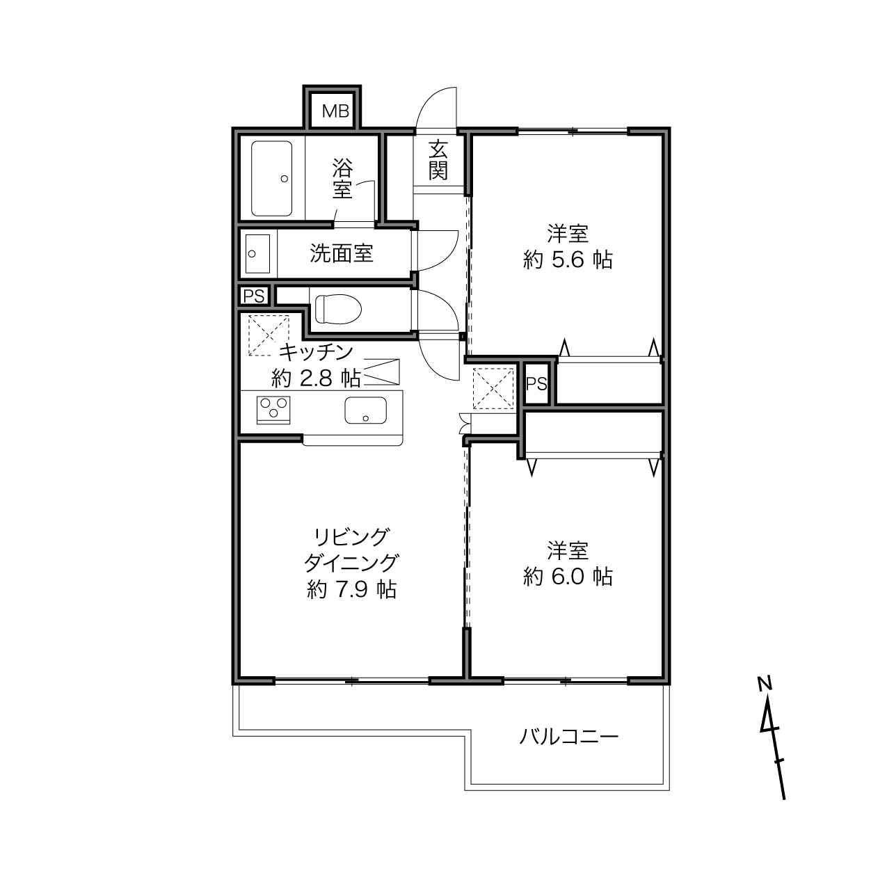 マートルコート中野六丁目の間取り画像