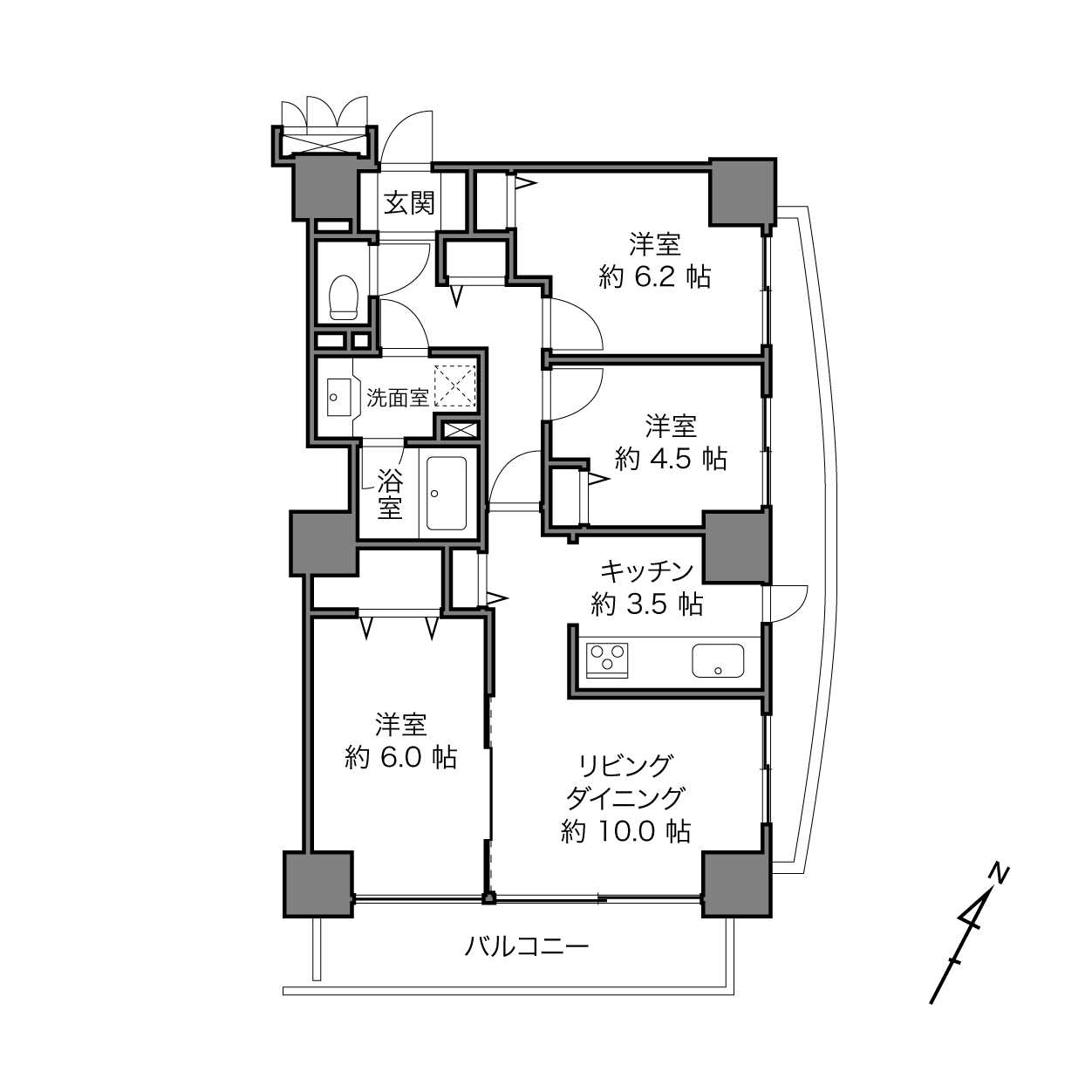 ライオンズタワー赤羽の間取り画像