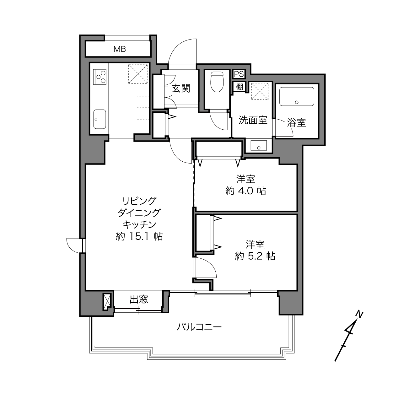 パークハウス多摩川南1番館の間取り画像