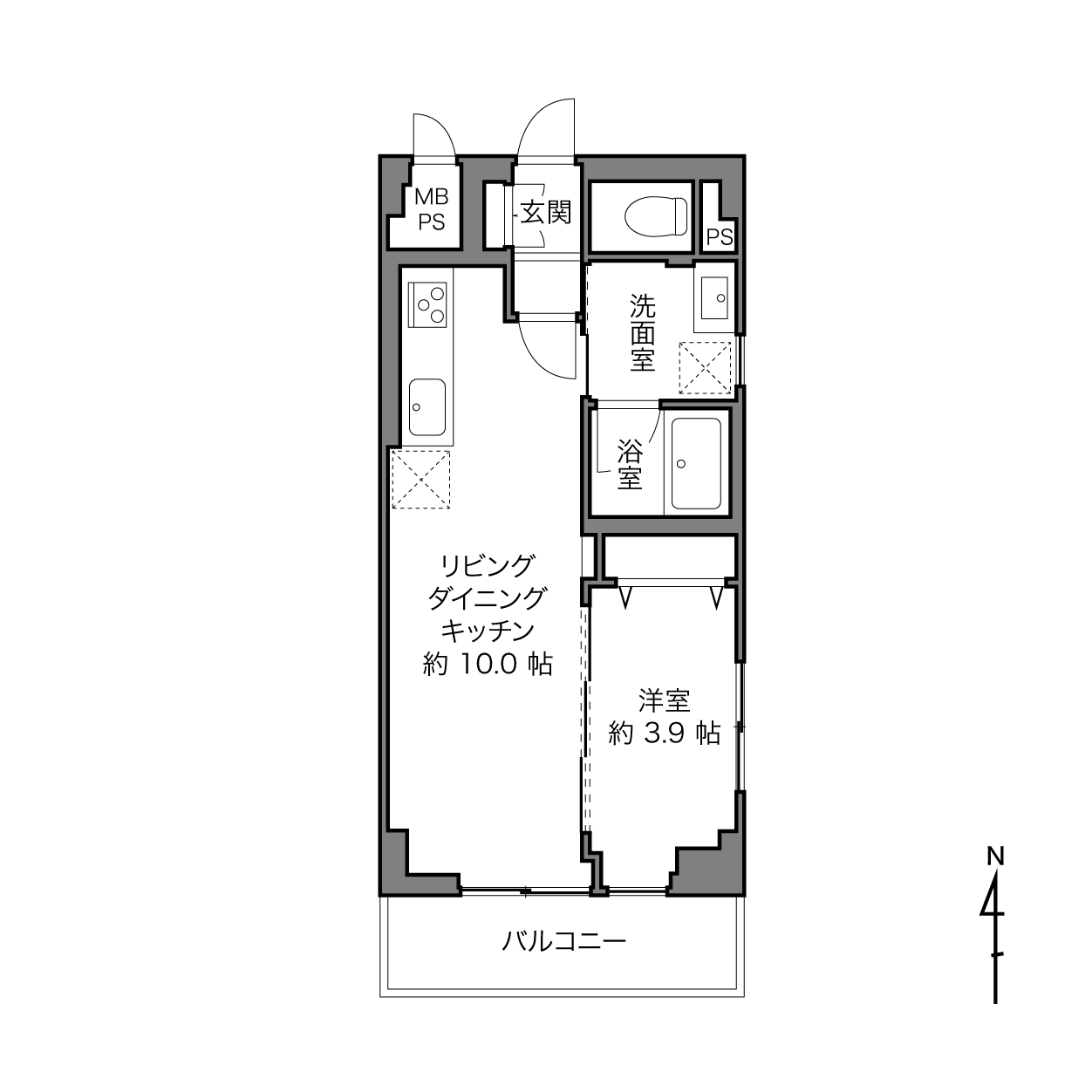 早稲田鶴巻マンションの間取り画像