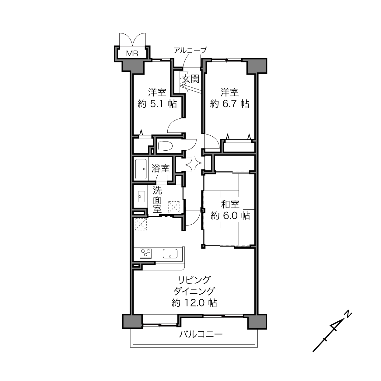 鶴見市場駅 / 3LDK / 73.24㎡