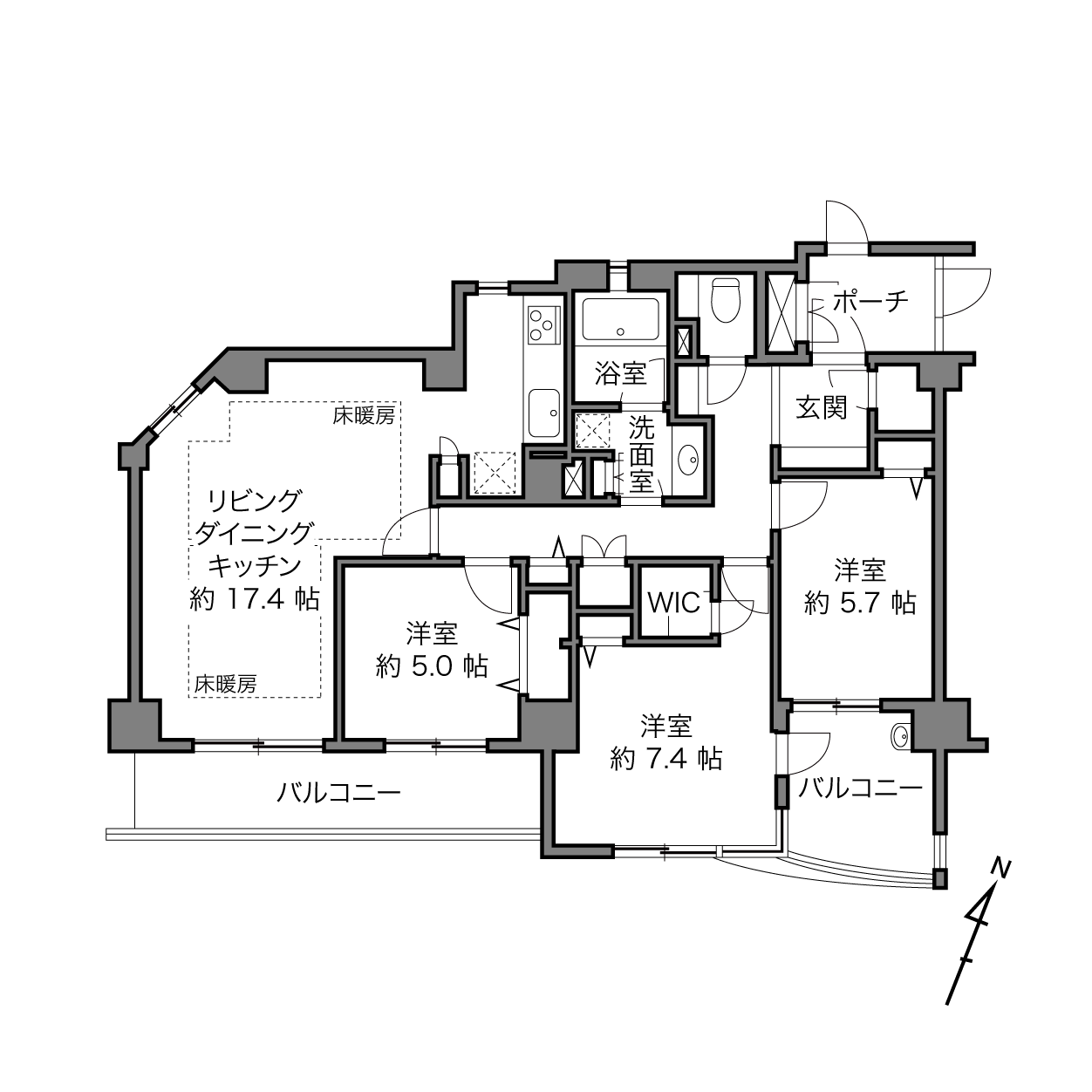 レーベンハイム志村プレノルガールの間取り画像