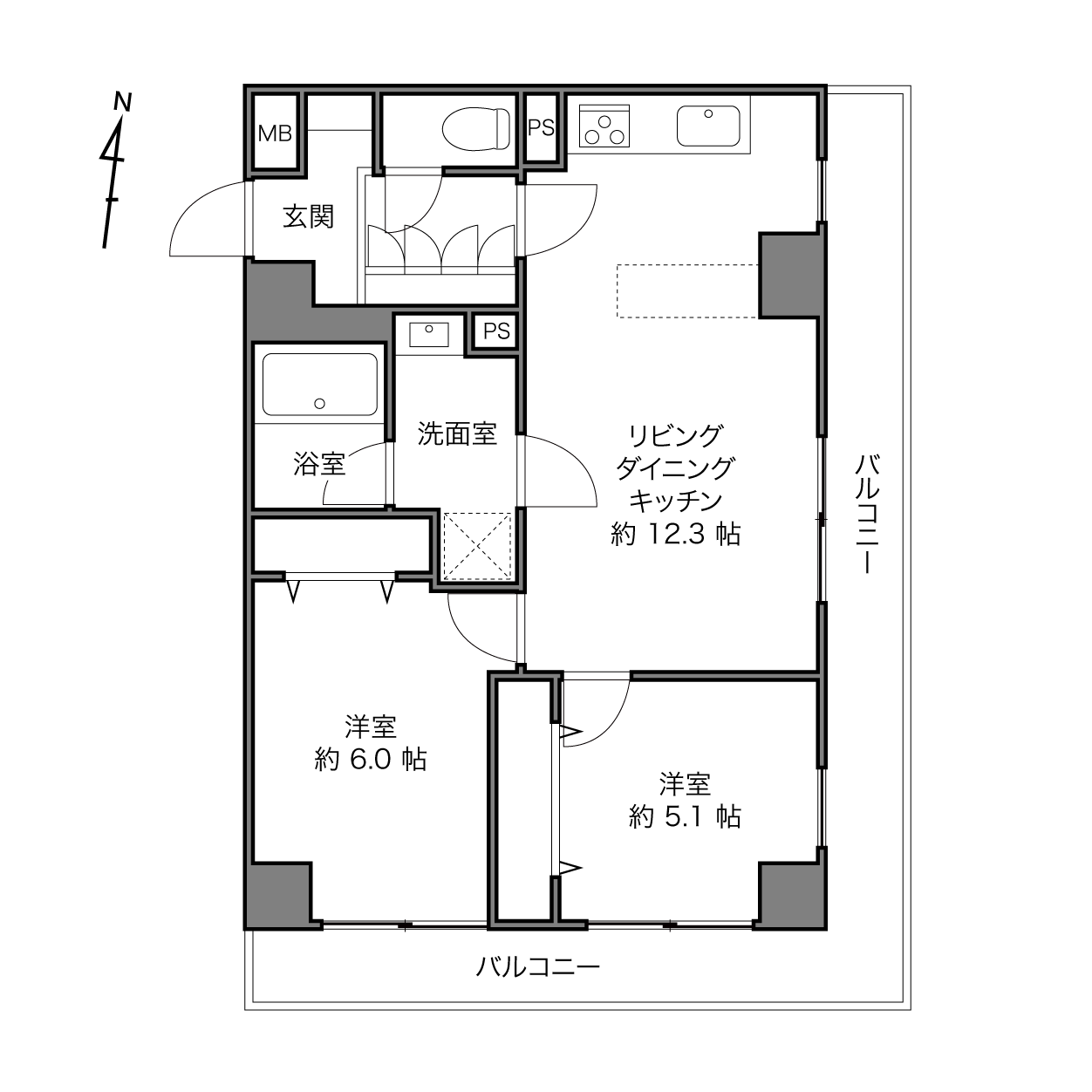 ヴェラハイツ大島の間取り画像