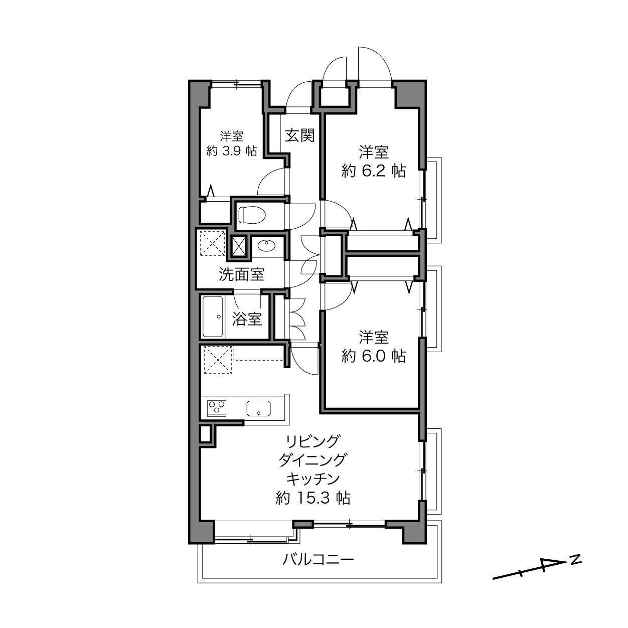 武蔵小金井駅 / 3LDK / 68.80㎡
