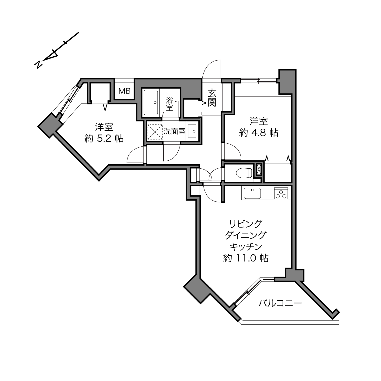 ライオンズガーデン幡ヶ谷の間取り画像