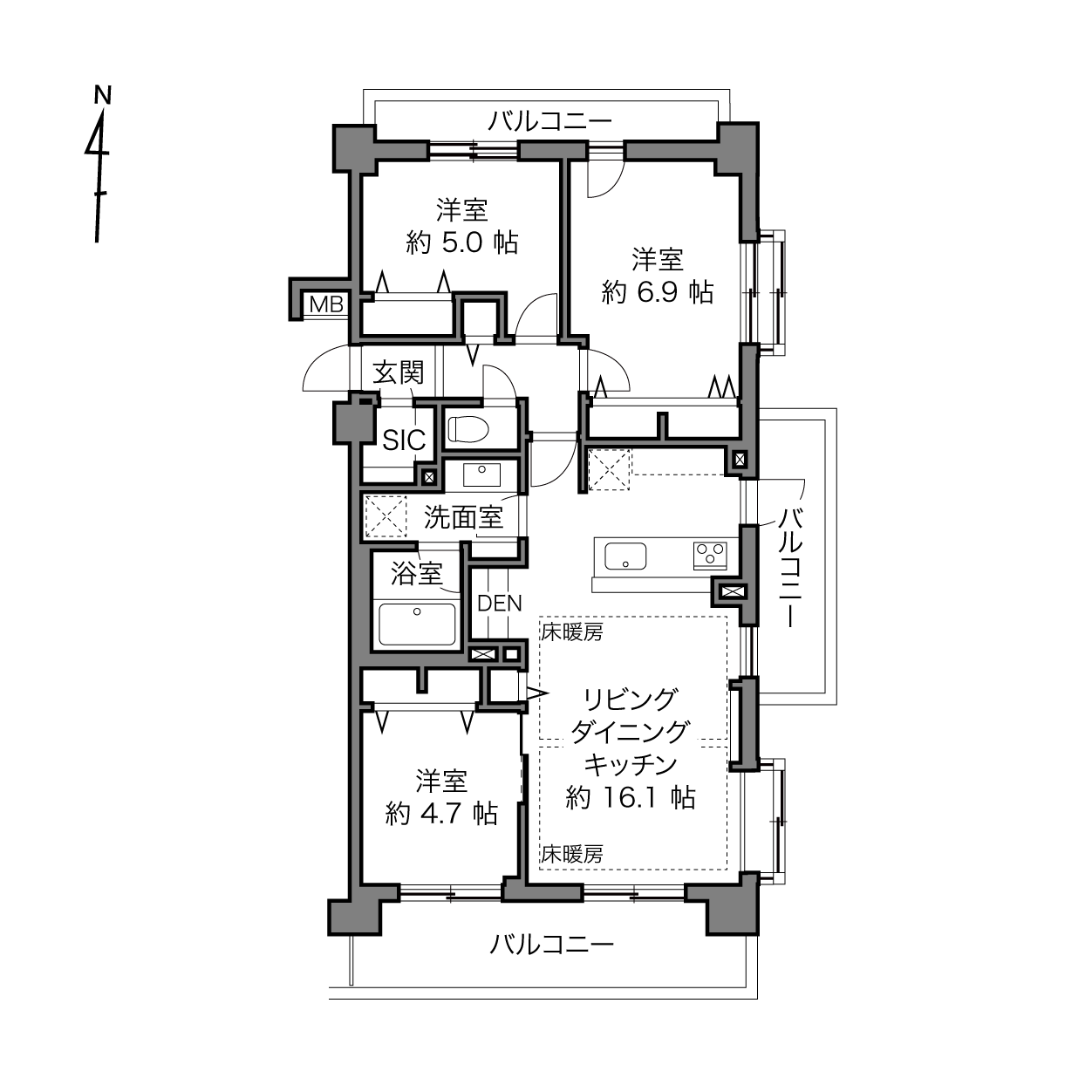 ユアコート富士見台の間取り画像