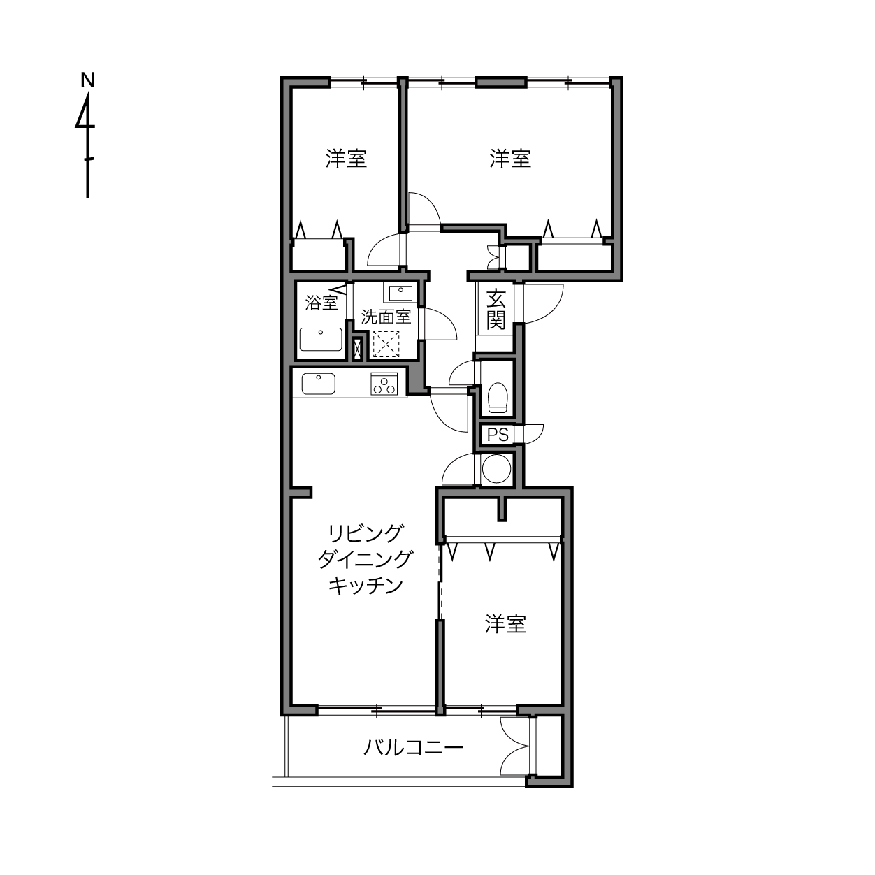 つつじヶ丘ハイムD棟の間取り画像