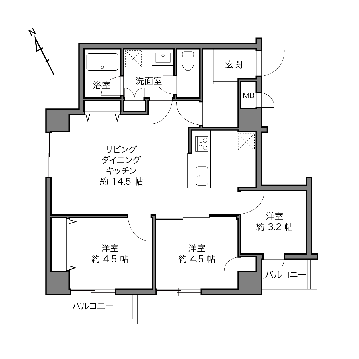 朝日プラザ代々木山手の間取り画像