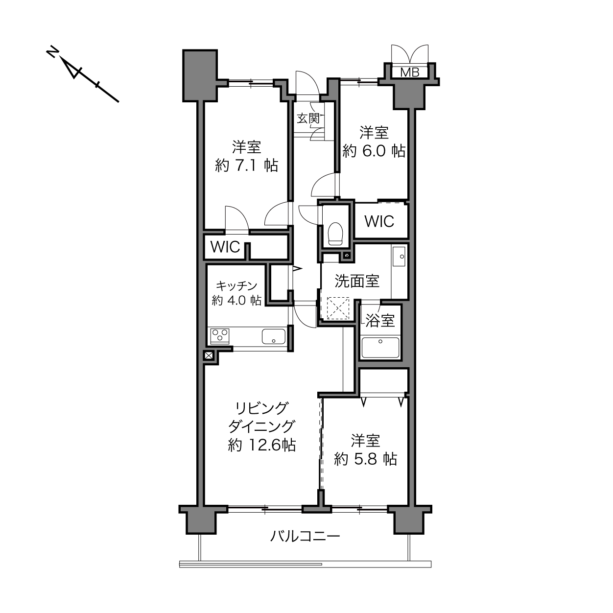 宮前平駅 / 3LDK / 85.75㎡