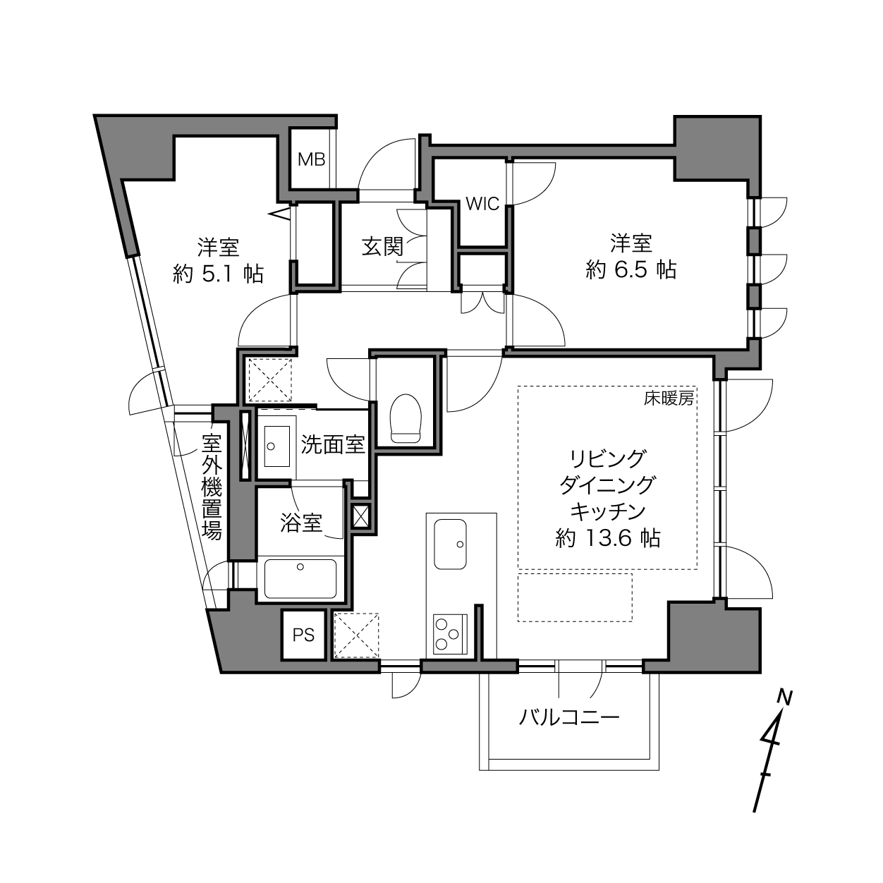ラコント新宿セントラルパークアパートメントの間取り画像