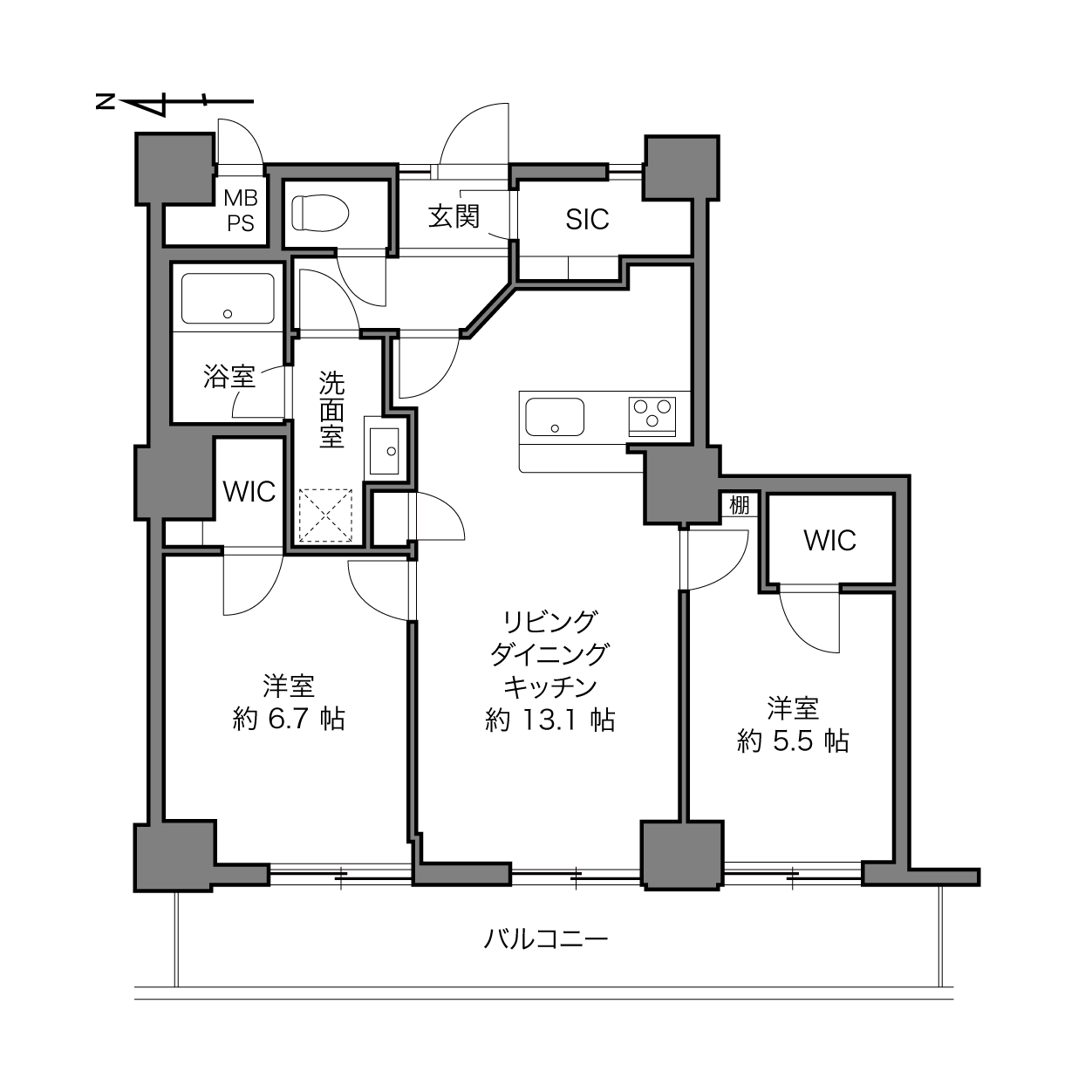 ツインタワー住利毛利館の間取り画像