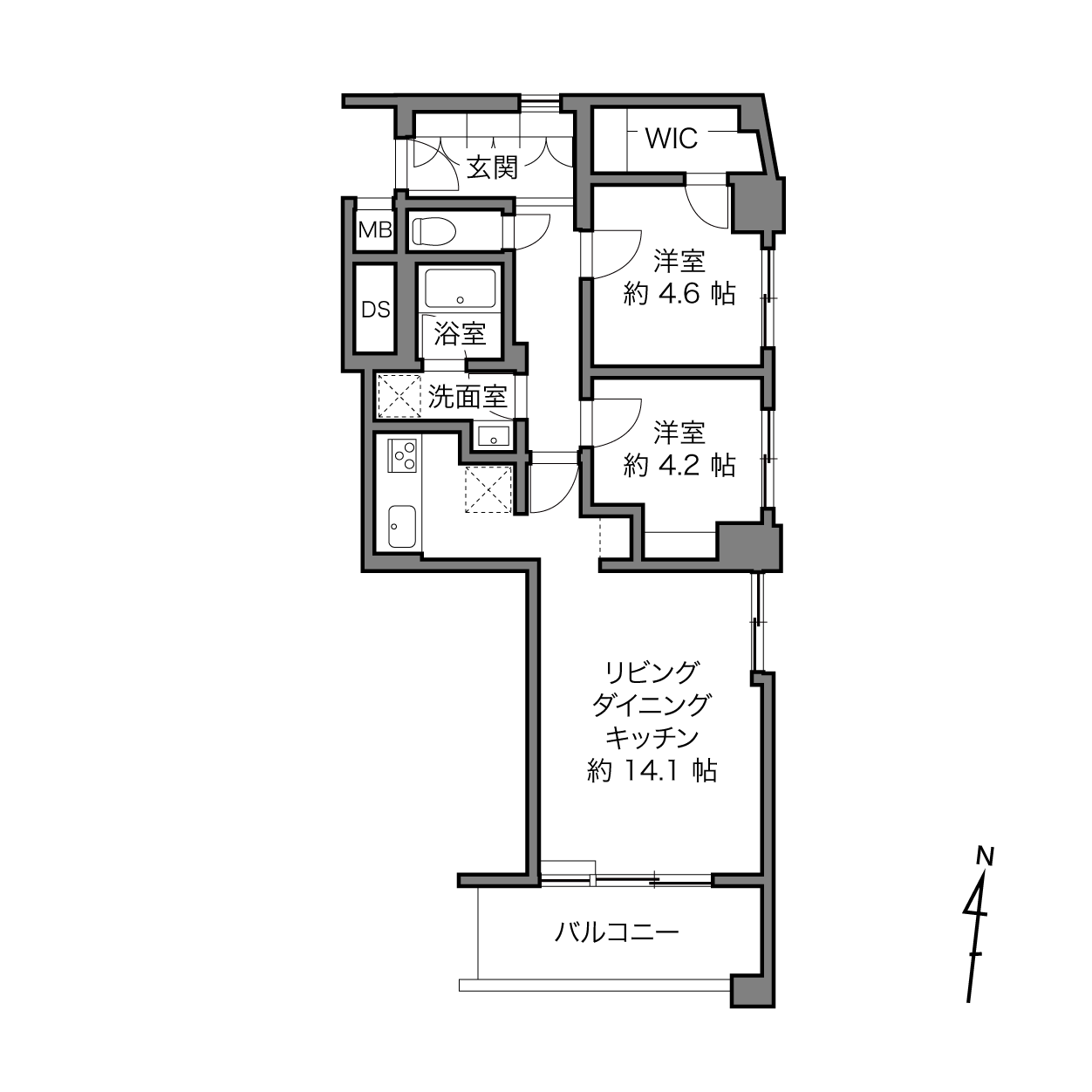 宮園キャピタルマンションの間取り画像