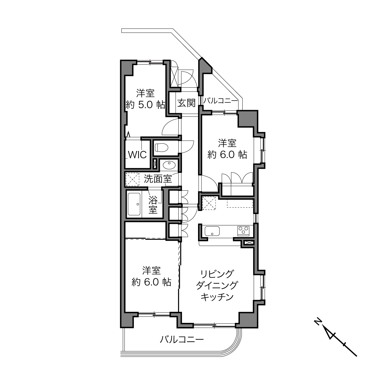 ヴィルクレール二子多摩川の間取り画像
