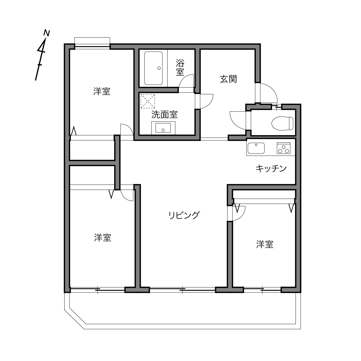 宮崎台南スカイマンションの間取り画像