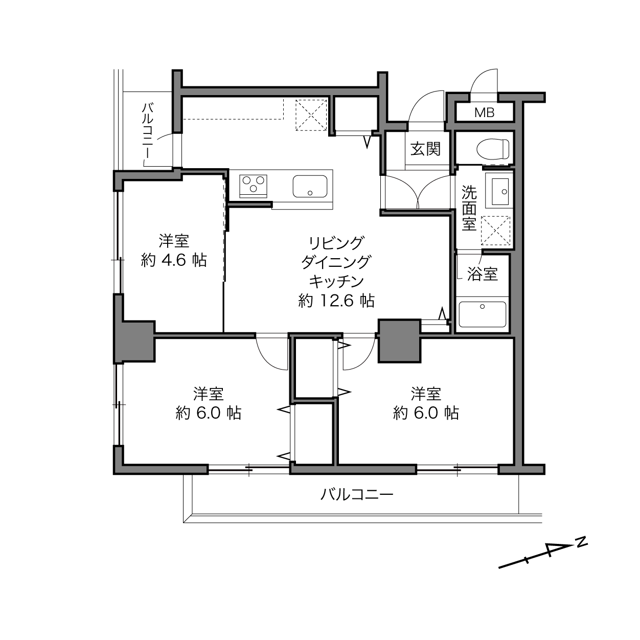朝日プラザ代々木山手の間取り画像
