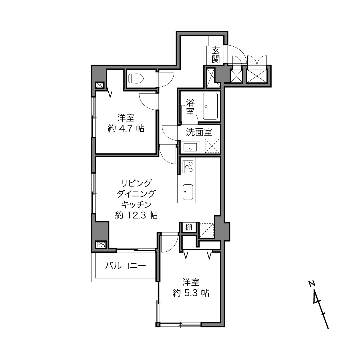 とうきょうスカイツリー駅 / 2LDK / 52.75㎡