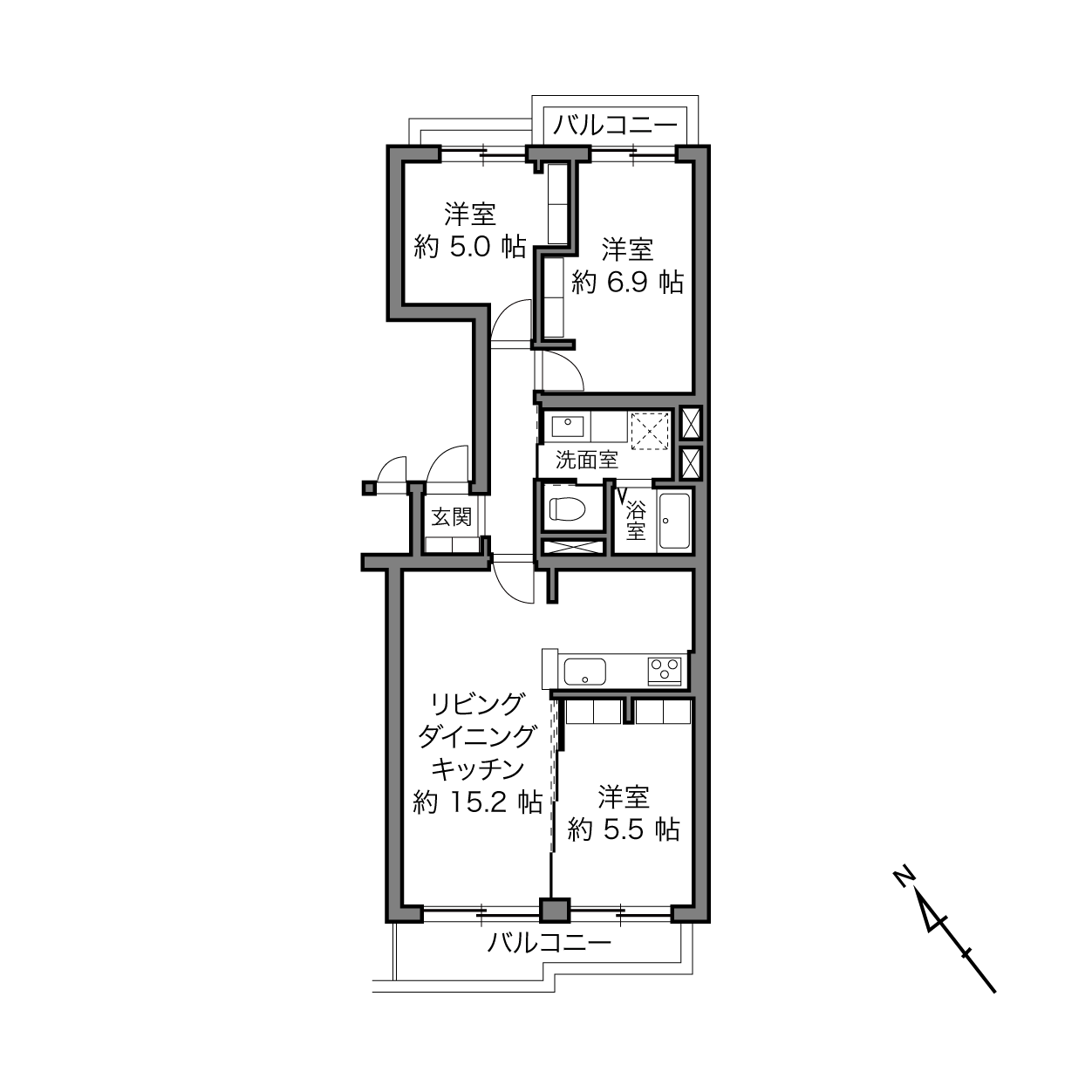 宮前平南ハイデンスの間取り画像