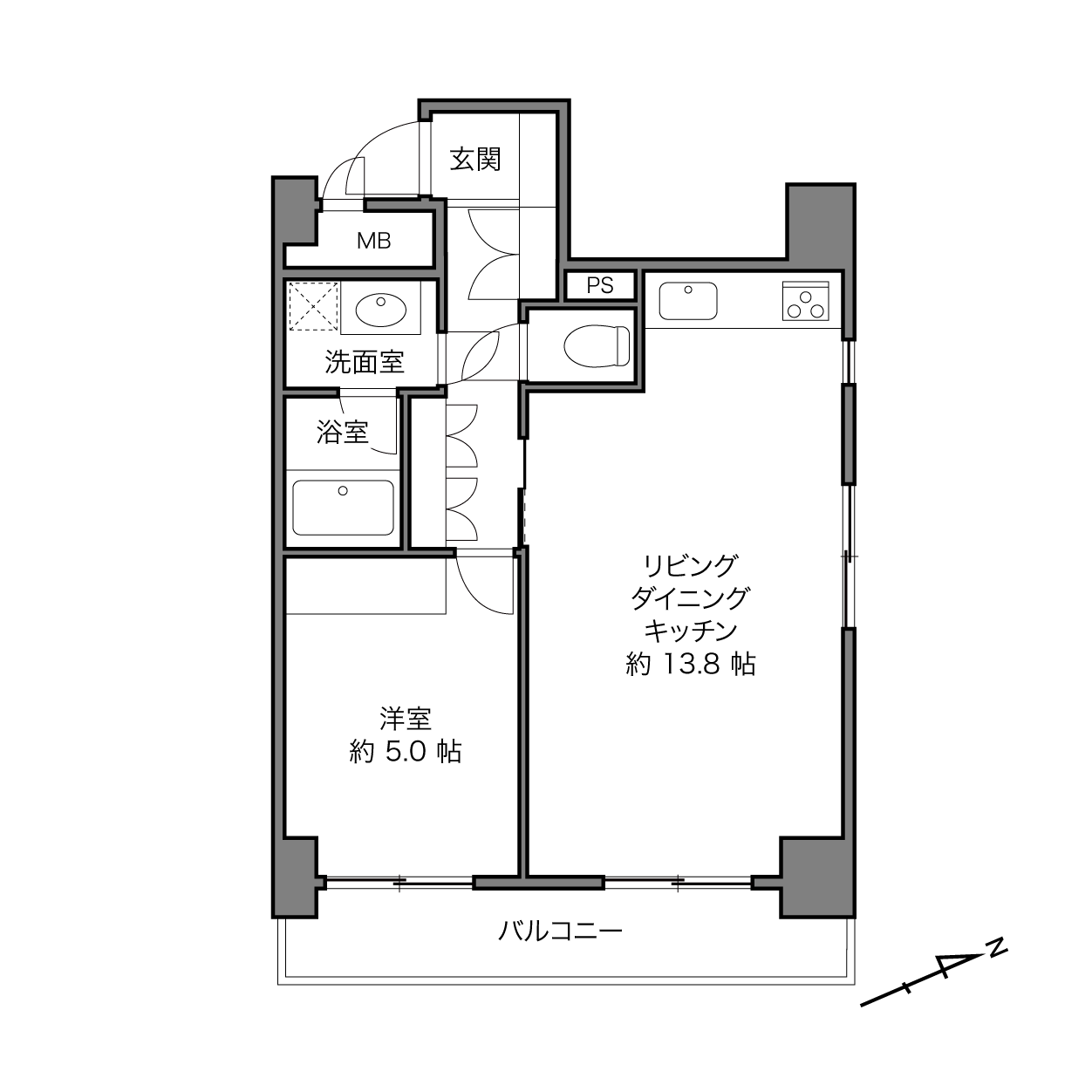 浅草駅 / 1LDK / 45.72㎡