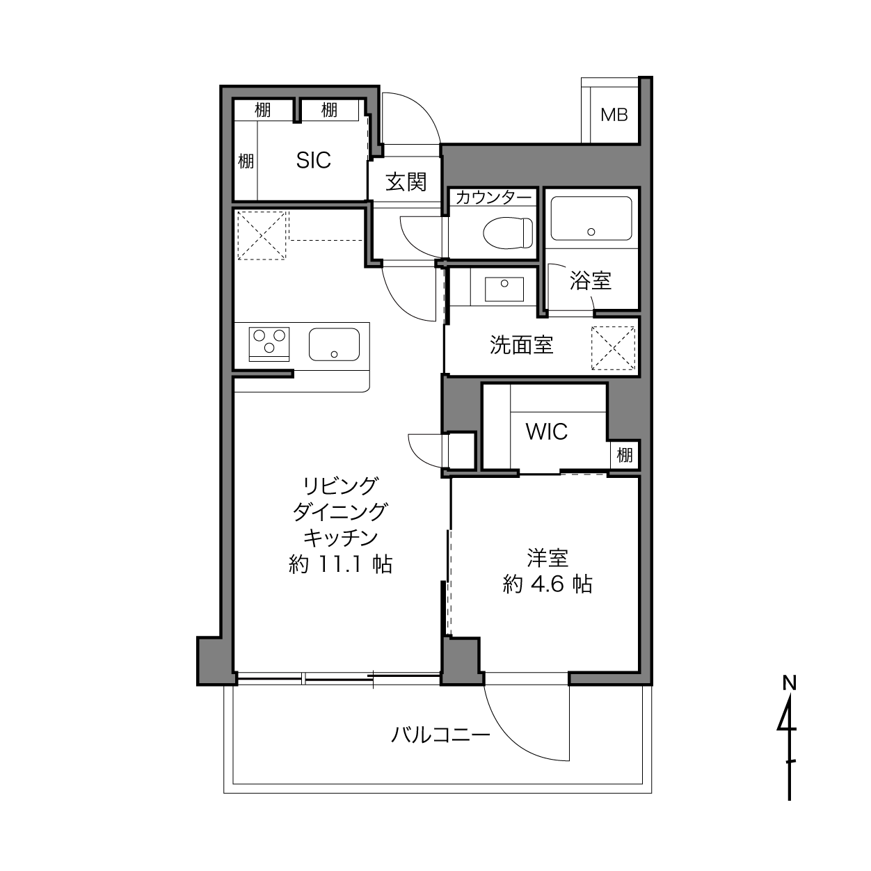 プレールドゥーク門前仲町の間取り画像