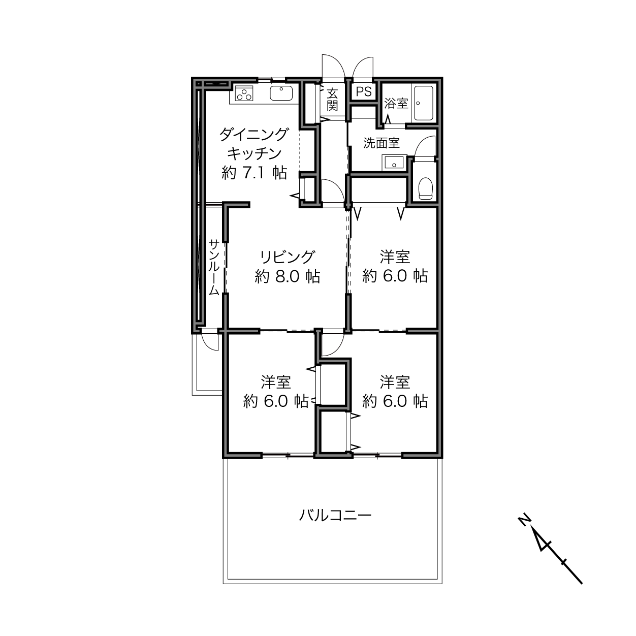 成城学園前駅 / 3LDK / 73.98㎡