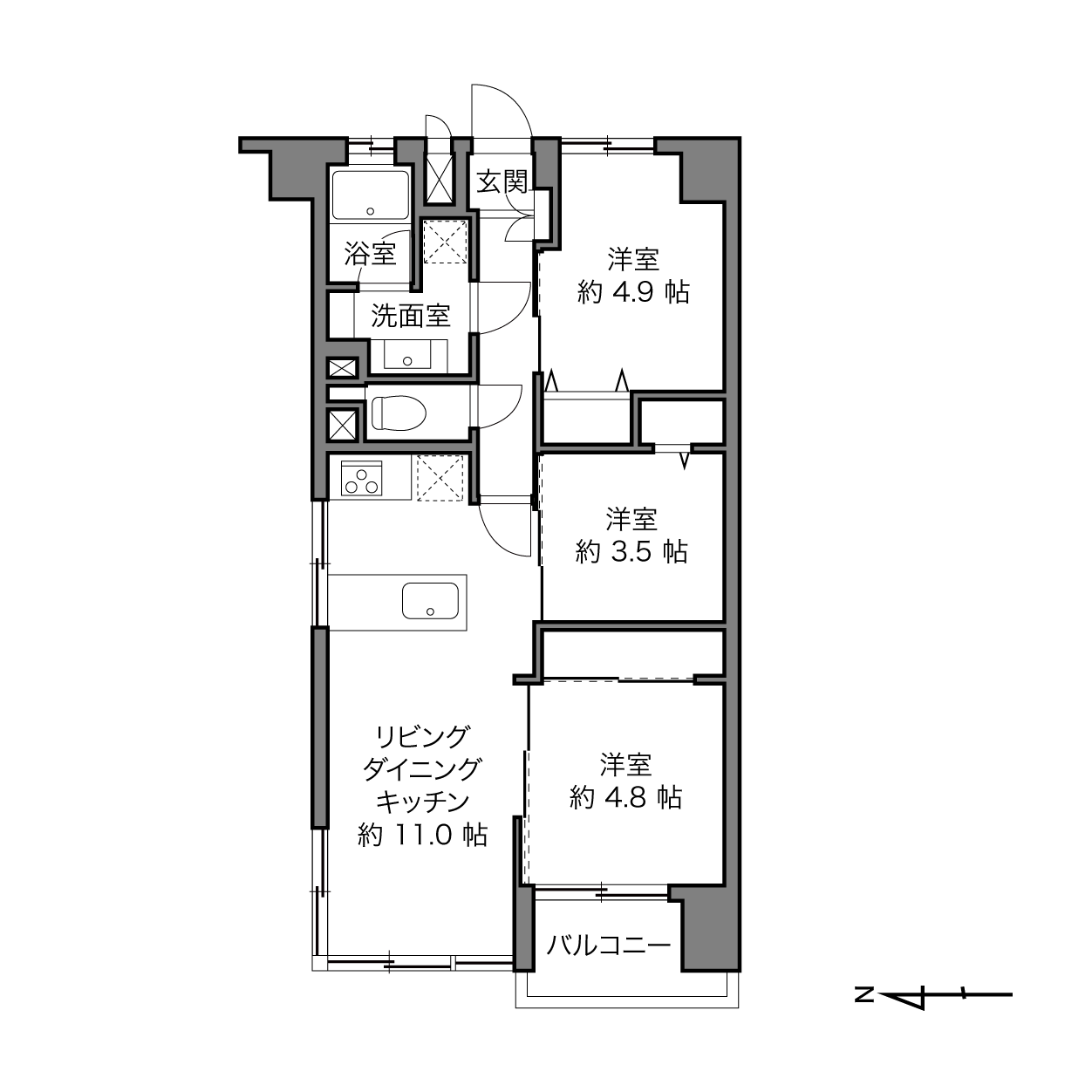 東陽町コーポラスの間取り画像