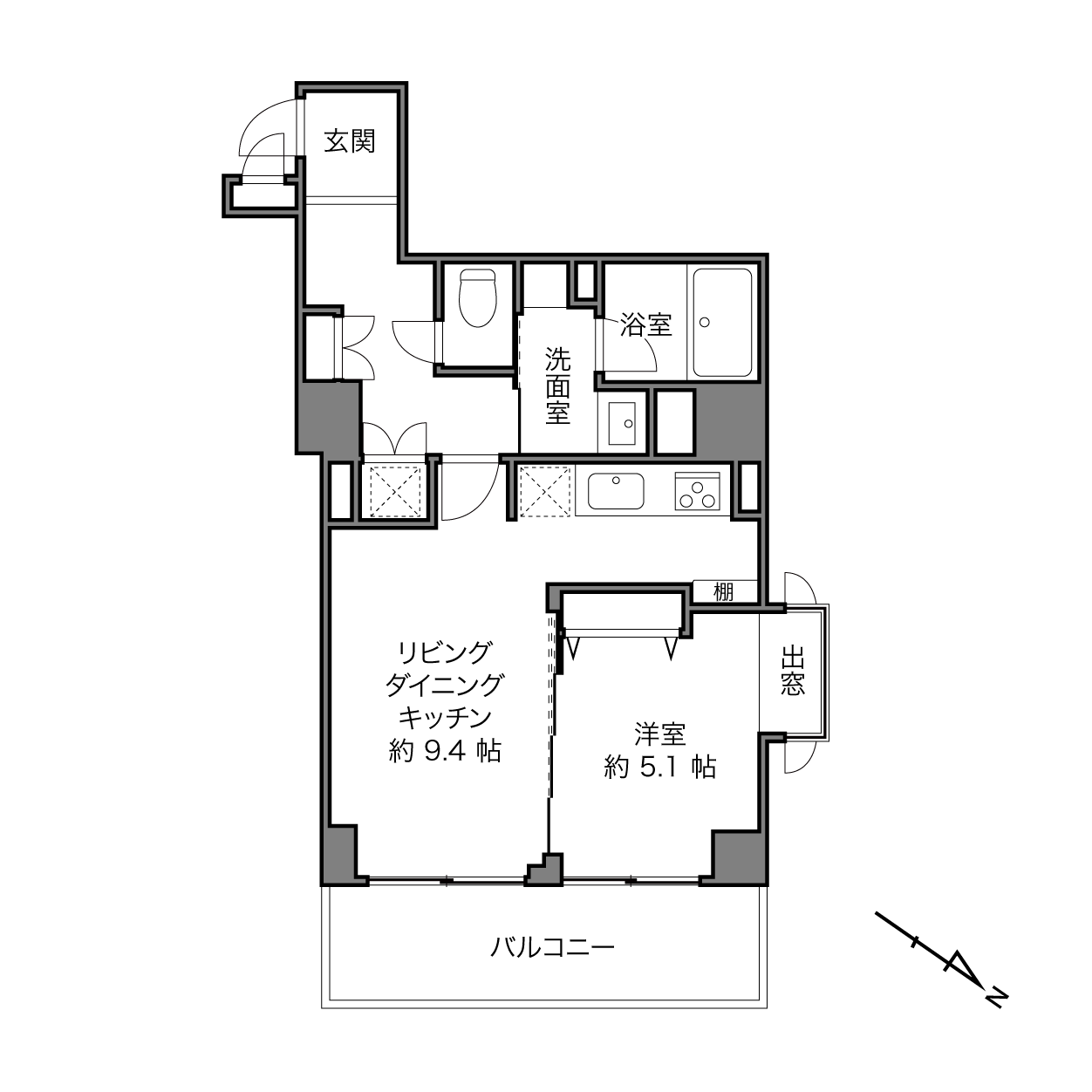 月島駅 / 1LDK / 39.38㎡