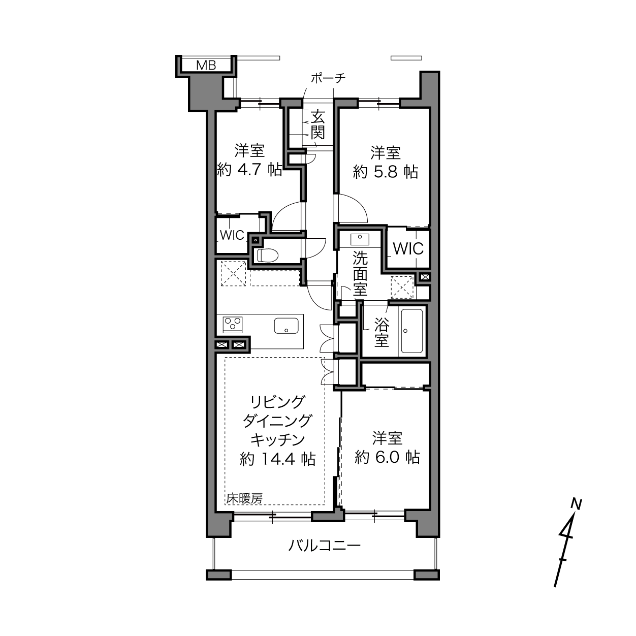 西国分寺駅 / 3LDK / 72.45㎡