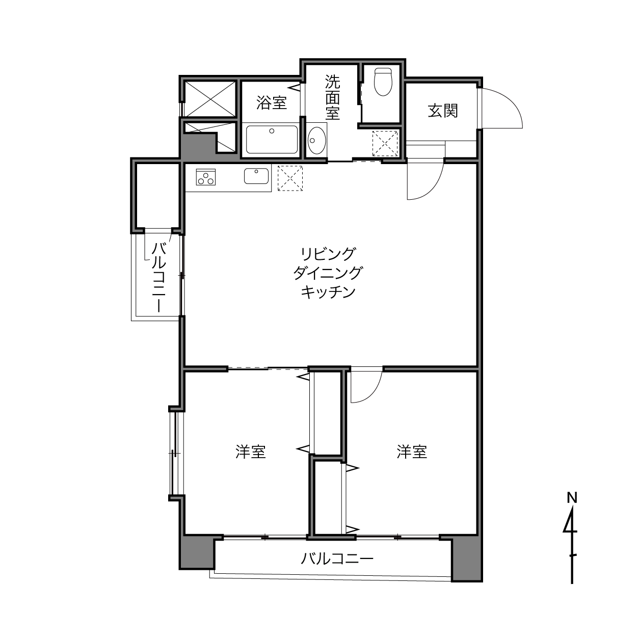 上北沢ハイネスコーポの間取り画像
