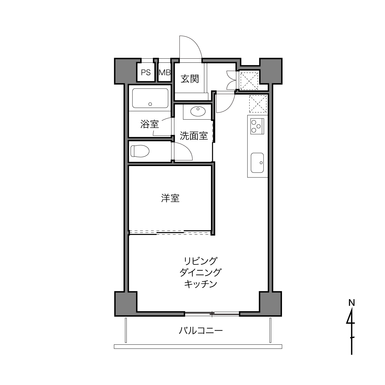 雷門永谷マンションの間取り画像