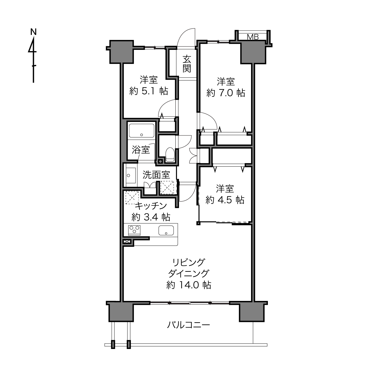 東大島駅 / 3LDK / 75.16㎡