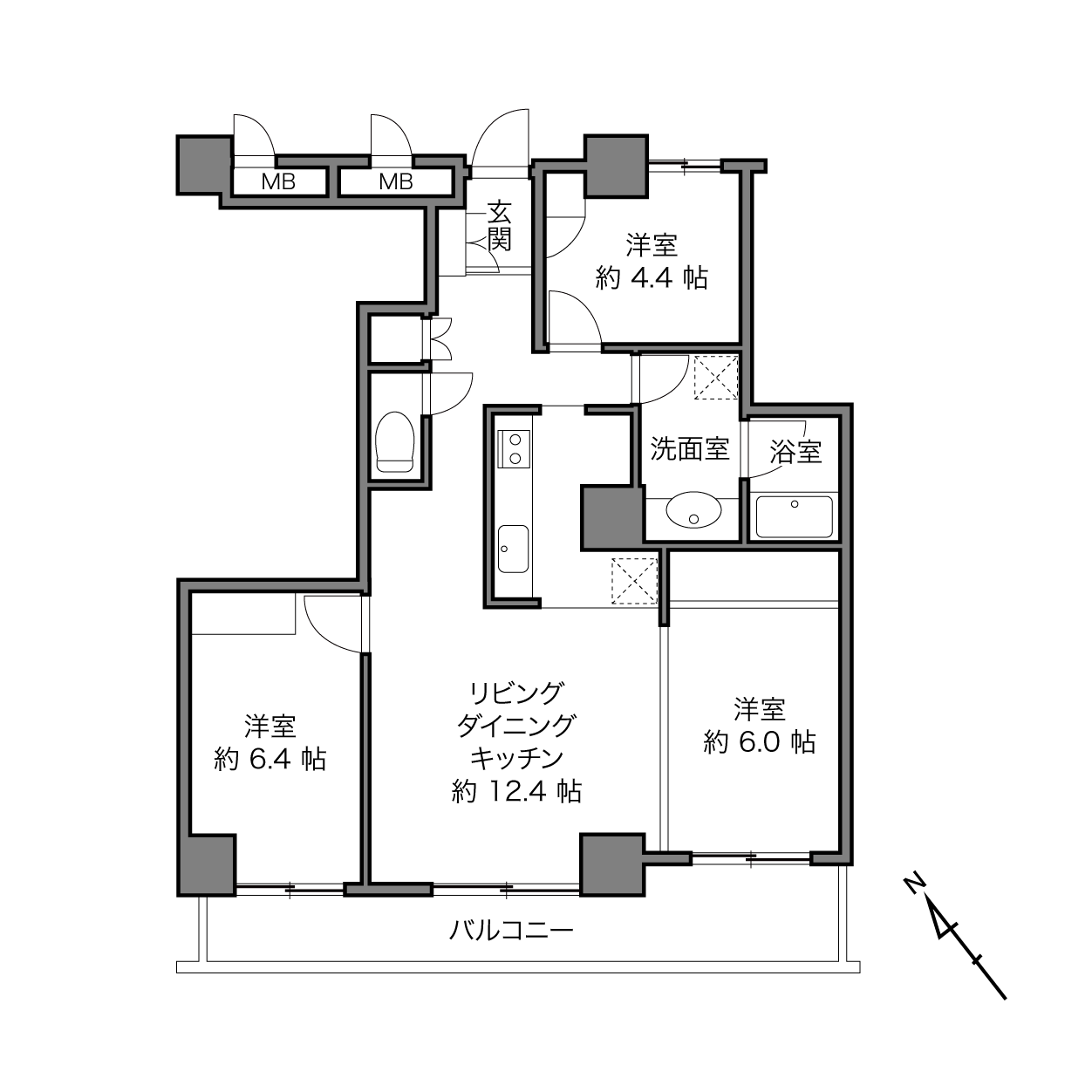 川口駅 / 3LDK / 76.68㎡