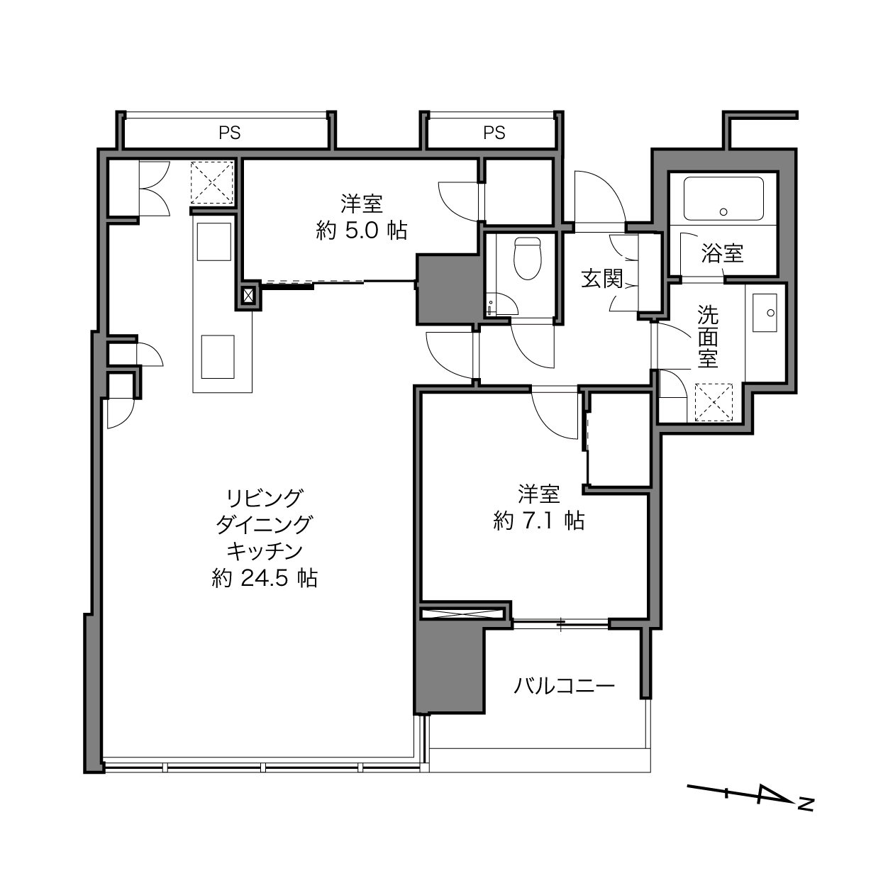 品川駅 / 2LDK / 80.54㎡