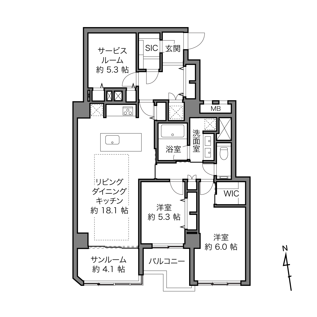 ルミナス一番町の間取り画像