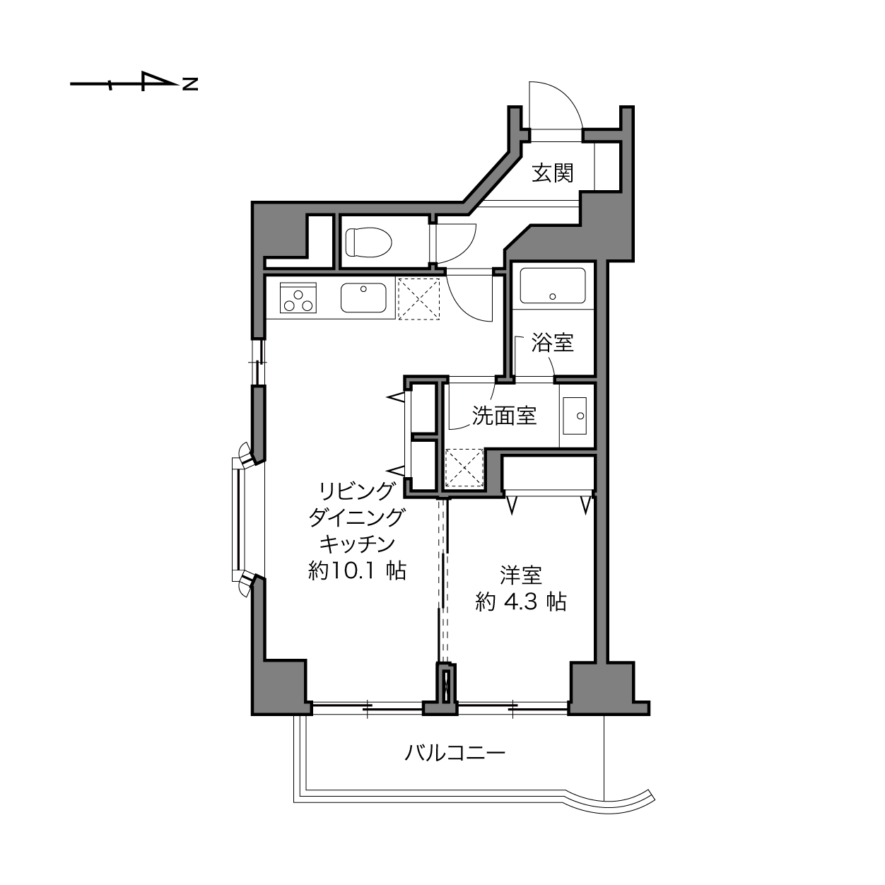 稲荷町駅 / 1LDK / 37.94㎡