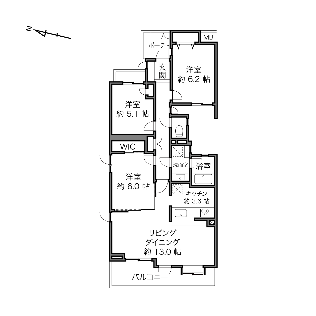 玉川学園前駅 / 3LDK / 75.11㎡