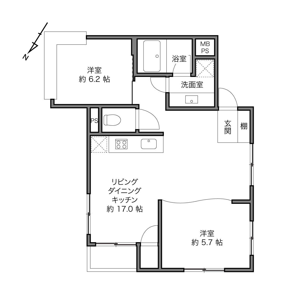 クレッセント池尻大橋の間取り画像