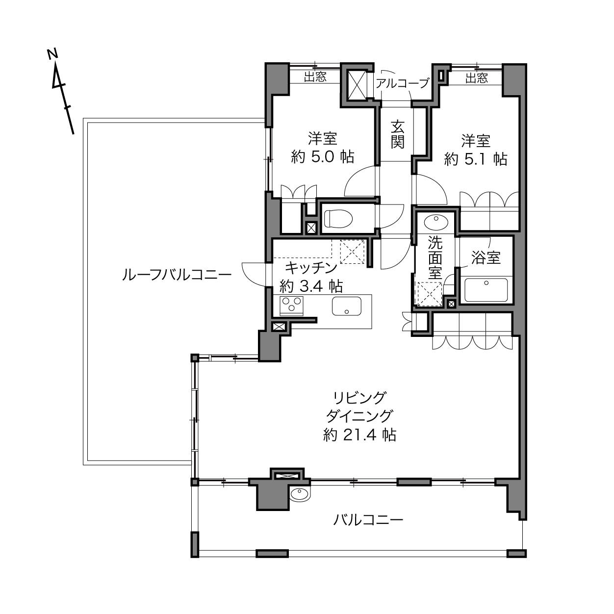 宮前平レジデンスの間取り画像