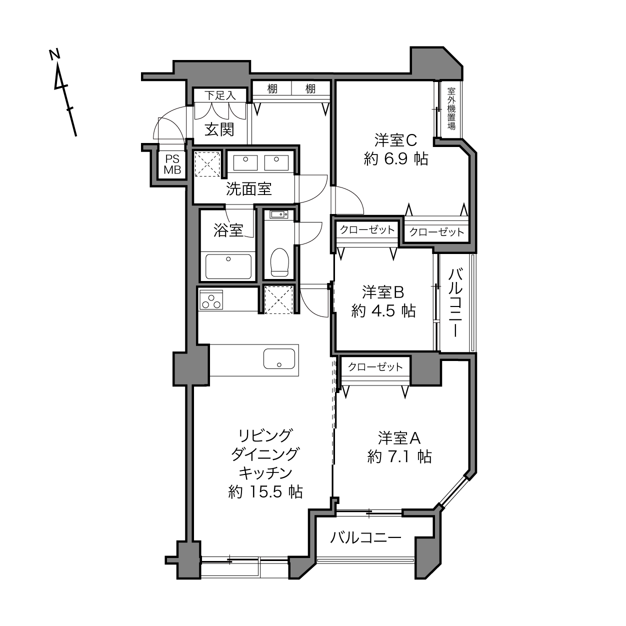 代々木ロイヤルマンションの間取り画像