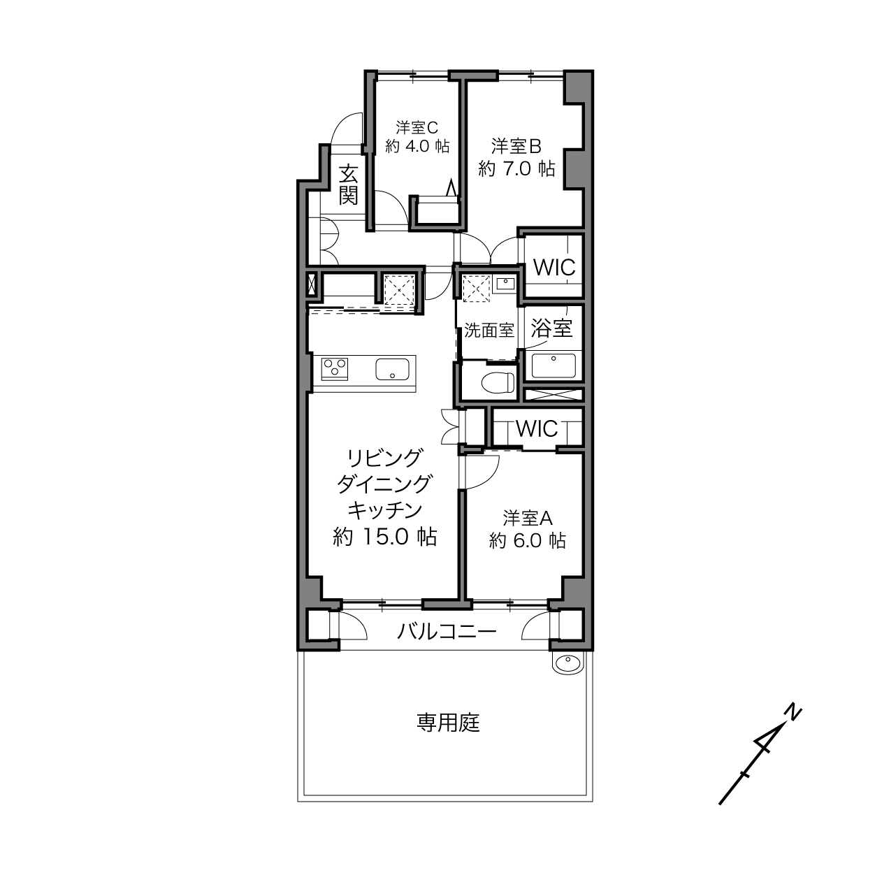 三ツ沢ハイタウンの間取り画像