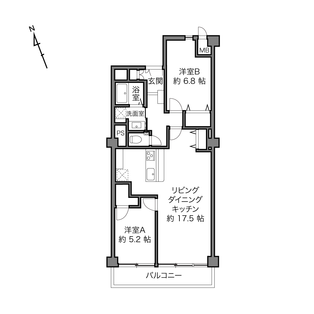 碑文谷マンションの間取り画像