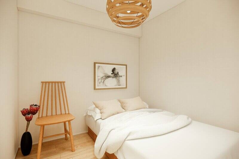 ちょうどベッドが置けるよう設計された個室。エアコンも設置可能です。