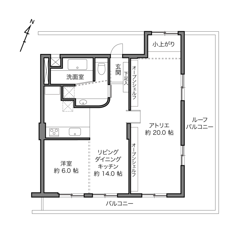 間取りの「アトリエ」がこれからご紹介する “Ｂ面” にあたります！