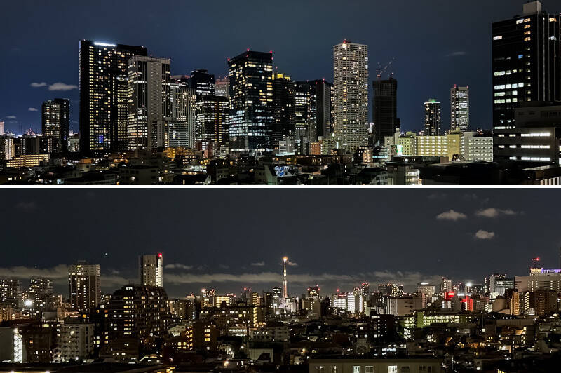 売主さまに夜の写真をご提供いただきました！（拍手）新宿方面のビル群に「東京スカイツリー」の姿まで。なんてロマンチック！