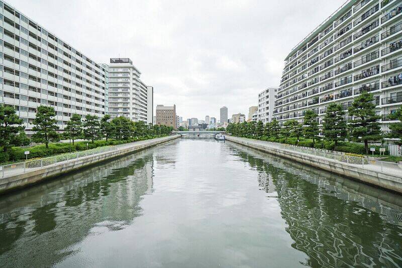 水辺が身近なのも、このエリアの魅力。こちらはマンション横を流れる小名木川。川沿いは植栽のある道で、気持ちよくお散歩できそうです◎