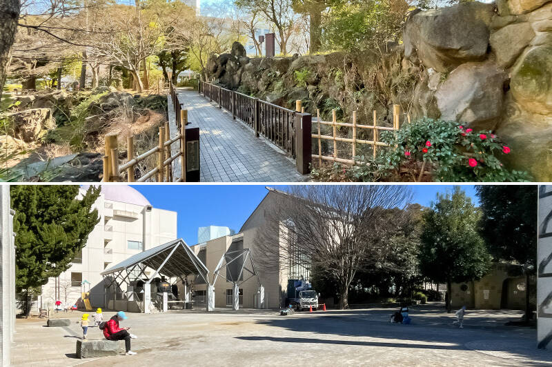 ご紹介するマンションから徒歩３分の距離にある「紅葉山公園」。広い園内には池があり、生い茂る木々の中を散策できます。広場とSL展示の向こうに見えているのは文化複合施設「なかのZERO」（徒歩３分）。大小のホールや美術室、科学実験室などがあり、プラネタリウムまでありますよ。