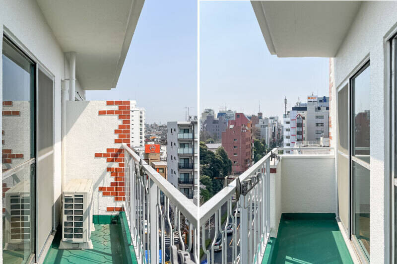 鉄柵だけでなく、床のグリーンや界壁のタイルなどレトロな要素が揃い踏み。
